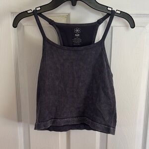 Aura Dark Blue Ribbed Tank Top